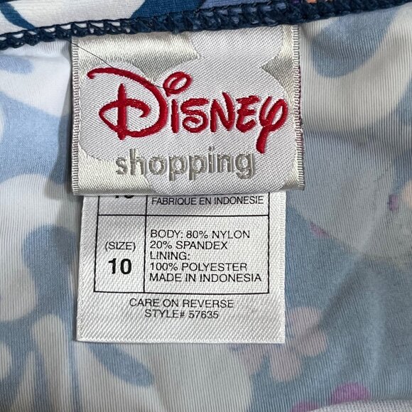 Disney Eeyore Womens Hawaiian Floral‎ Swim Skirt Size 10 Blue White Purple - Picture 2 of 6